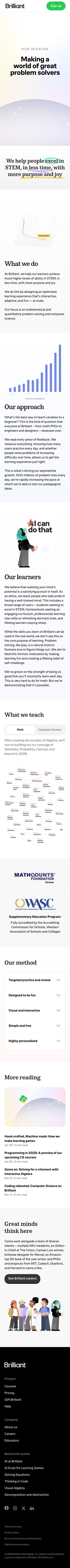 Brilliant — About - mobile full page