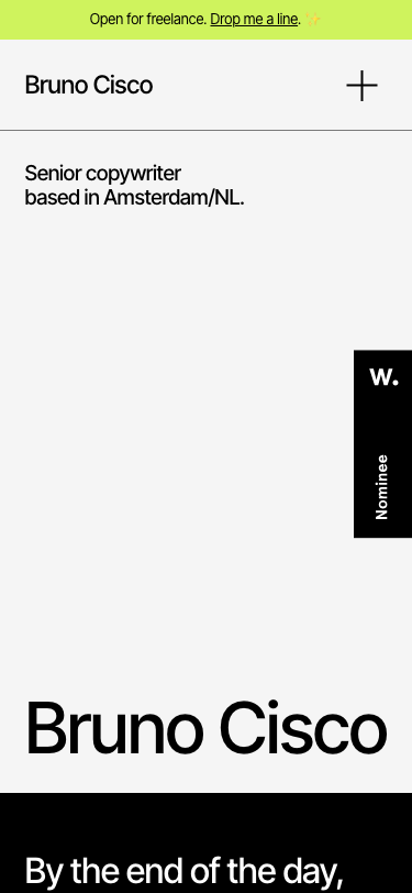 Bruno Cisco | Senior Creative & Copywriter - mobile