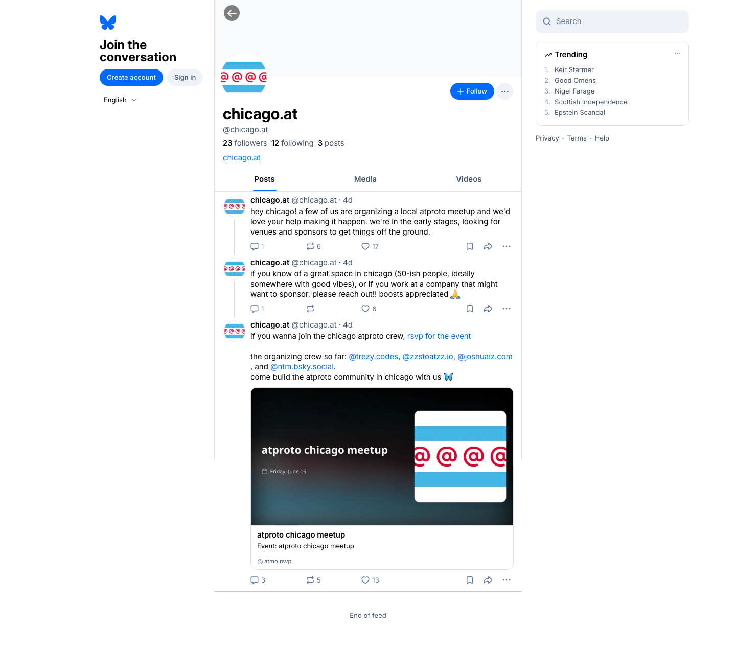Bsky - full page scroll