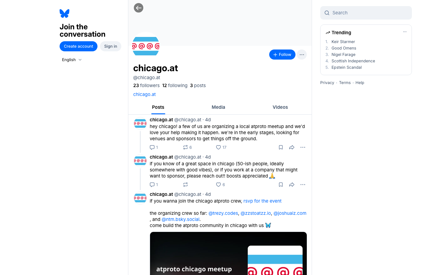 The page uses a stark black and white palette with a clean, grid-based layout. The focus is on delivering news and updates in a straightforward, uncluttered manner. Typography is clean and legible, prioritizing information hierarchy.  ·  social media feed, news website, dark theme, minimalist design, typography, news article, Bsky, social platform