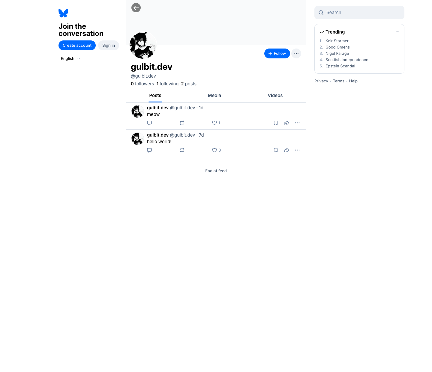 Bsky - full page scroll