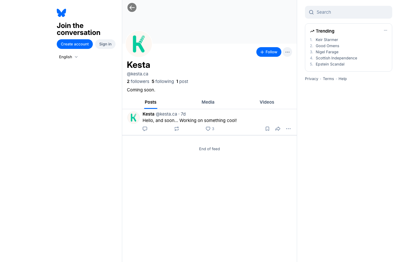 The page uses a stark black and white palette with a clean, grid-based layout. The focus is on delivering news and updates in a straightforward, uncluttered manner. Typography is clean and legible, prioritizing information hierarchy.  ·  social media feed, news website, dark theme, minimalist design, typography, news article, Bsky, social platform