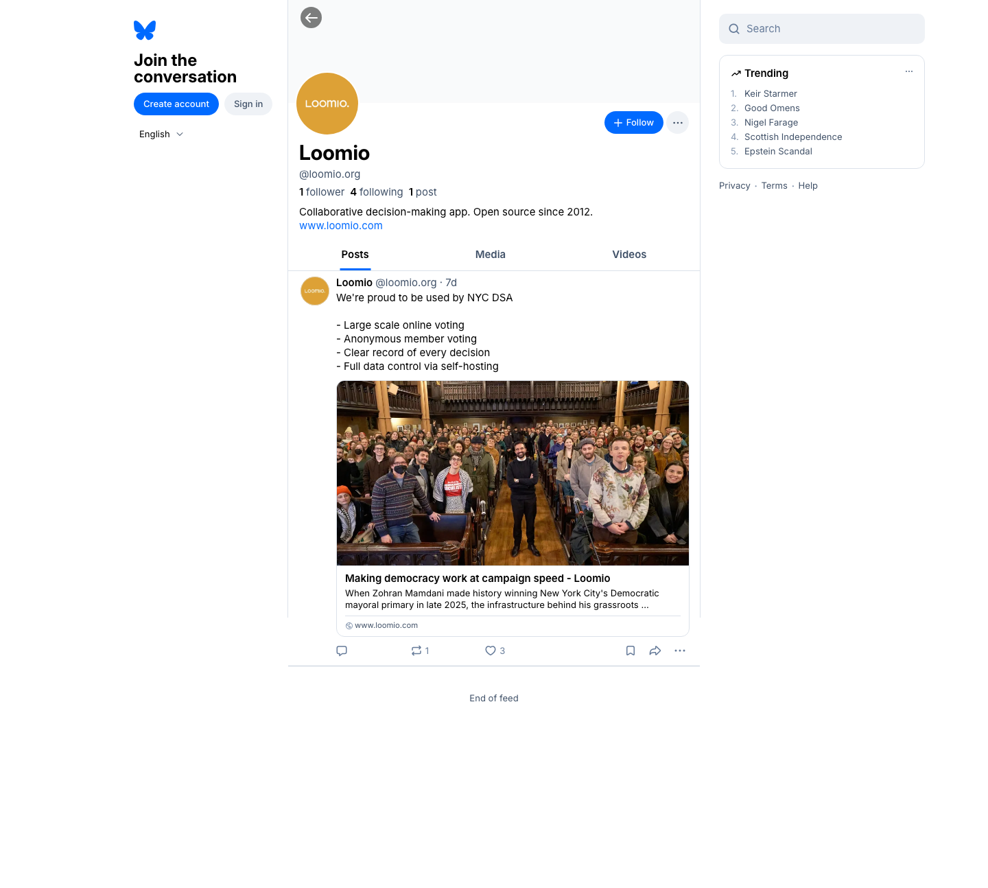 Bsky - full page scroll