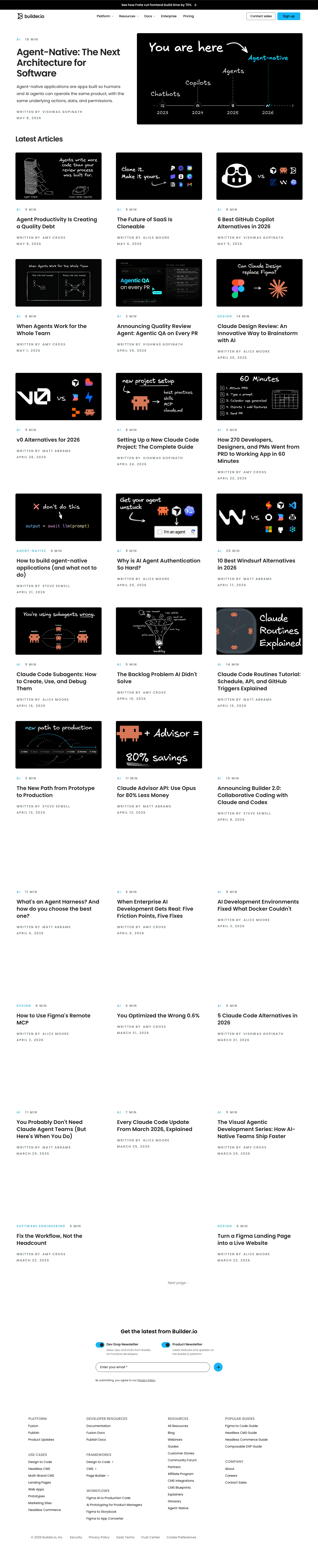 Builder — Blog - full page scroll