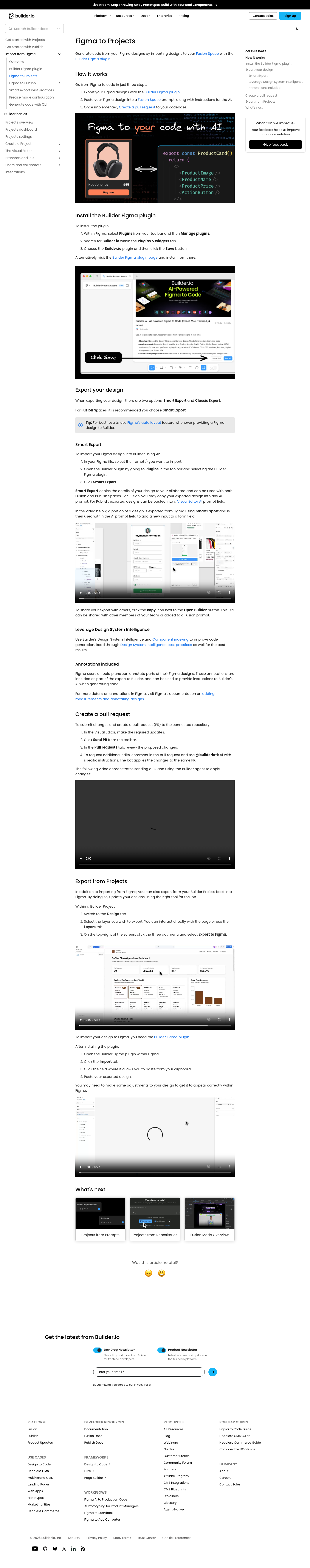 Builder - full page scroll