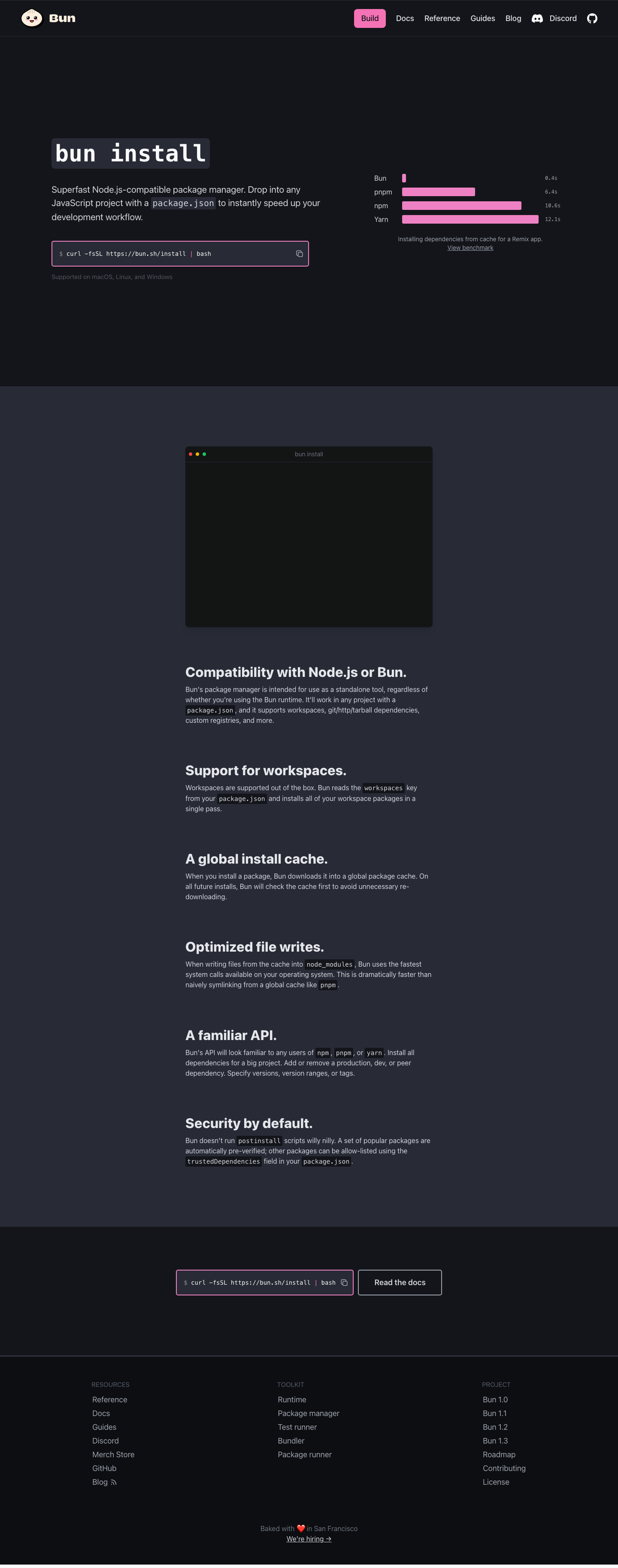 Bun - full page scroll