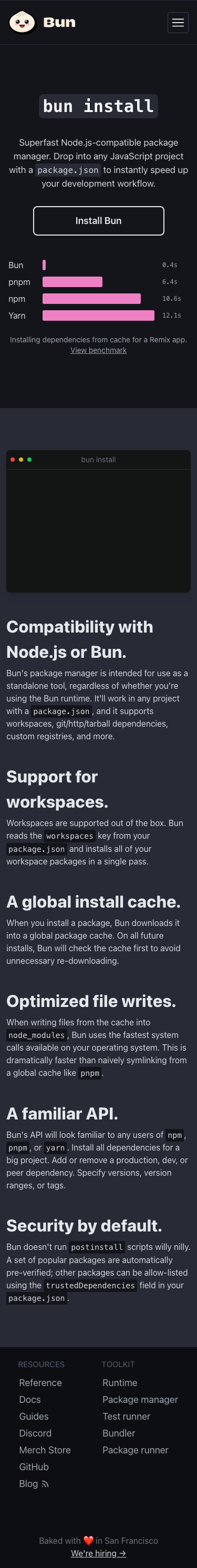 Bun - mobile full page