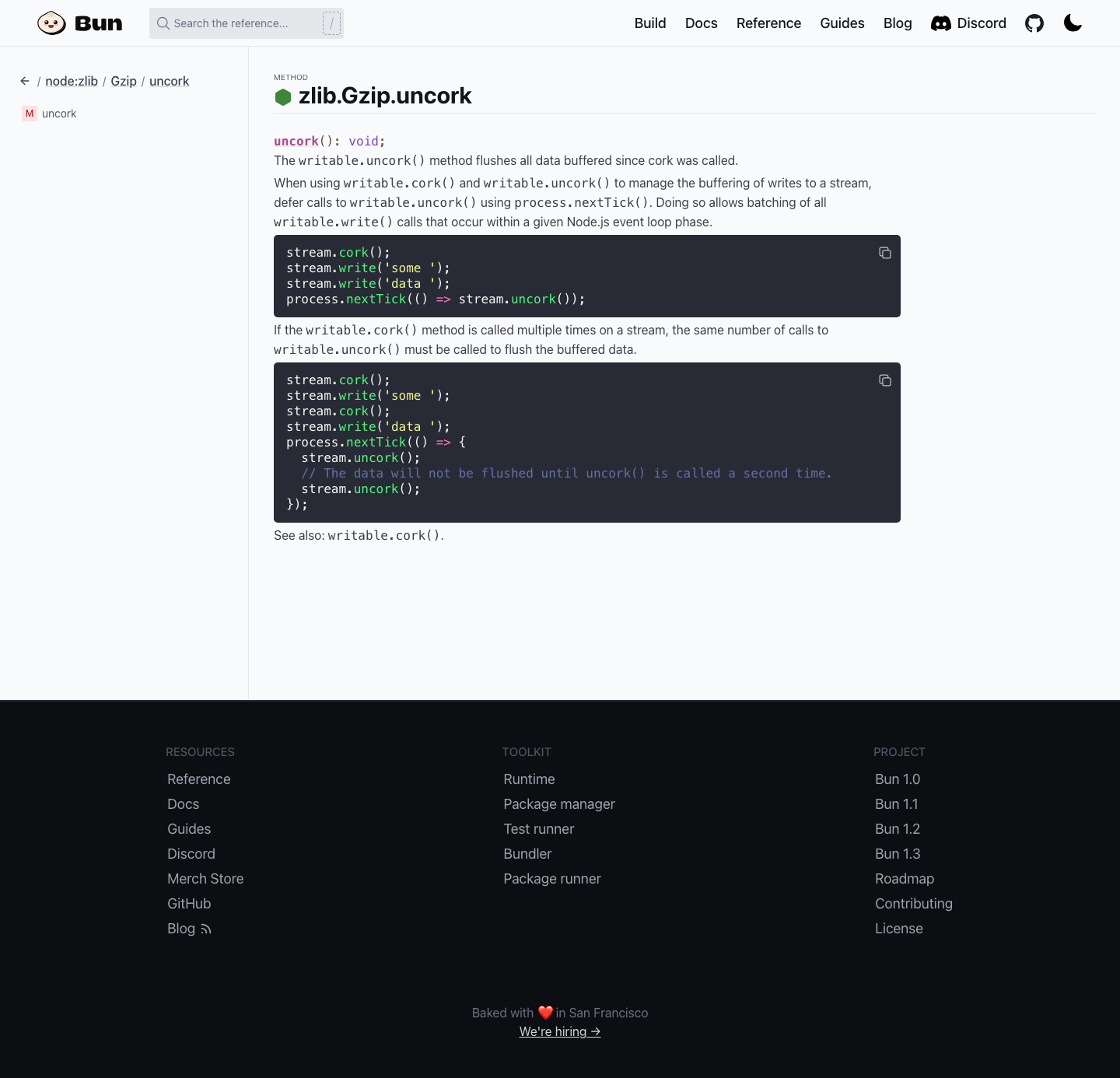Bun — Docs - full page scroll