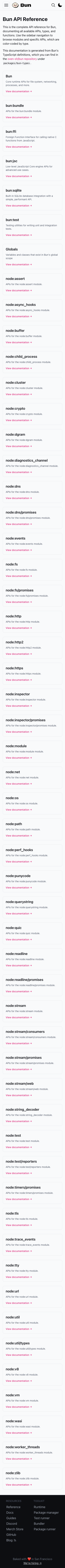 Bun — Docs - mobile full page