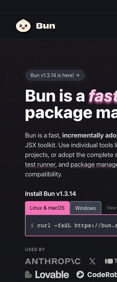 Bun - mobile full page