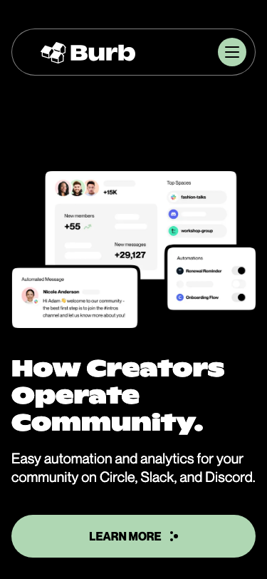 Burb | Community Growth Tools for Creators - mobile