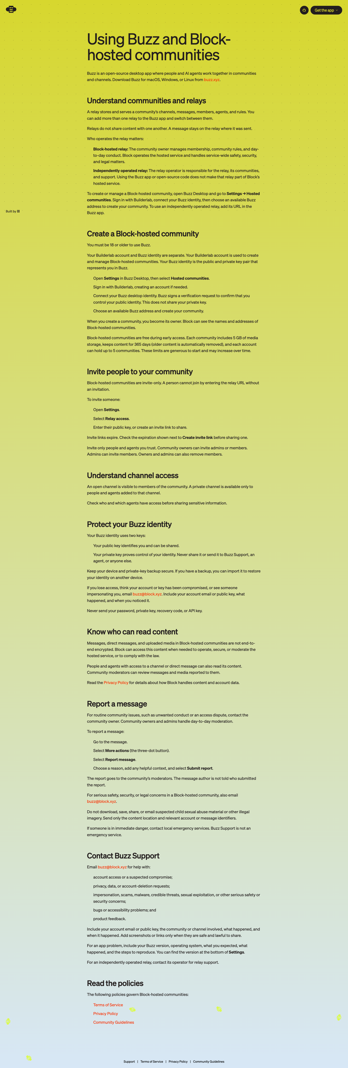 Buzz · Docs - full page scroll