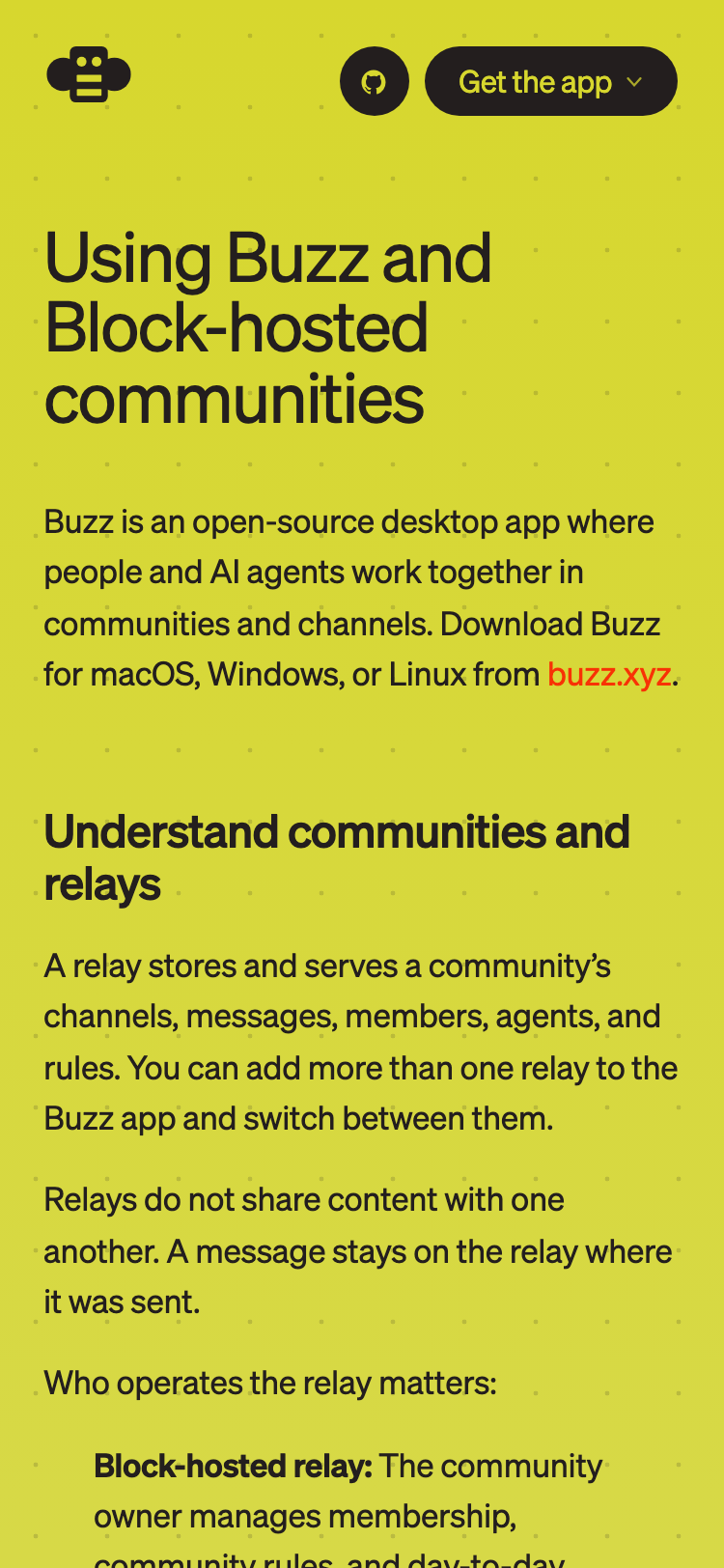 Buzz · Docs - mobile