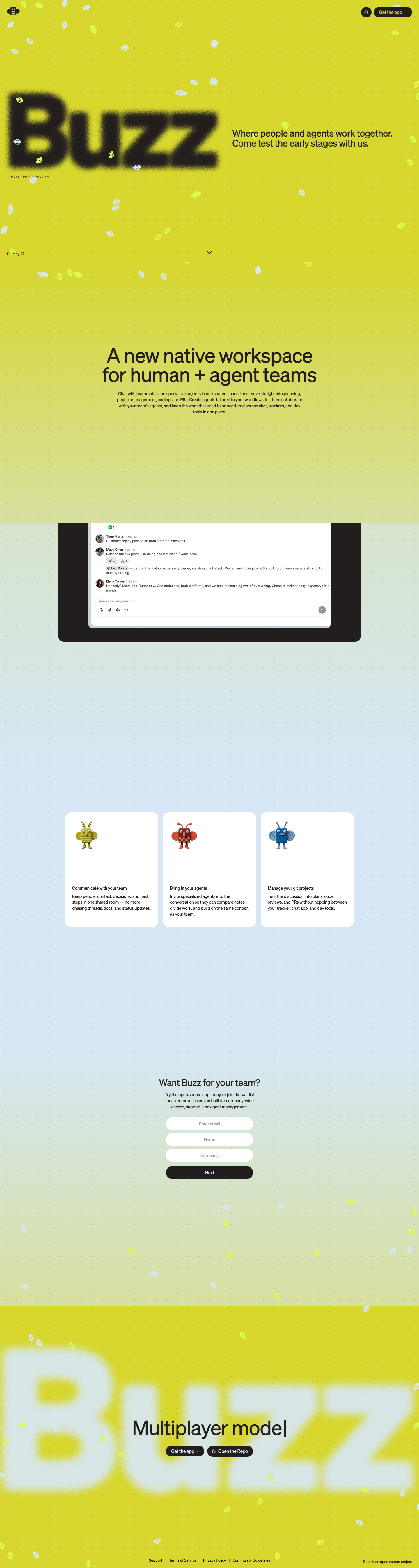 Buzz - full page scroll
