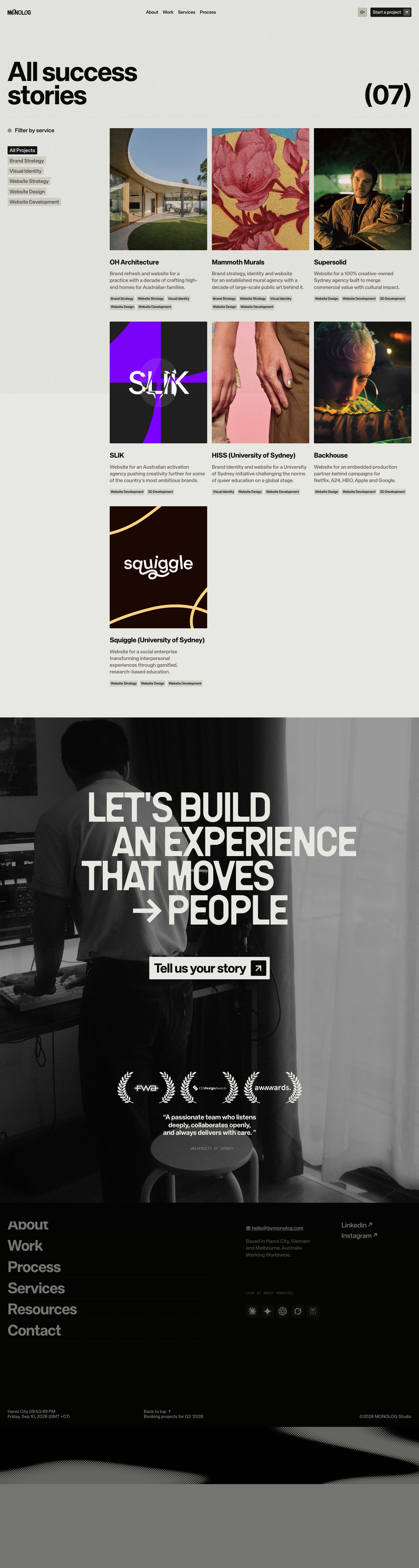 MONOLOG · Work - full page scroll
