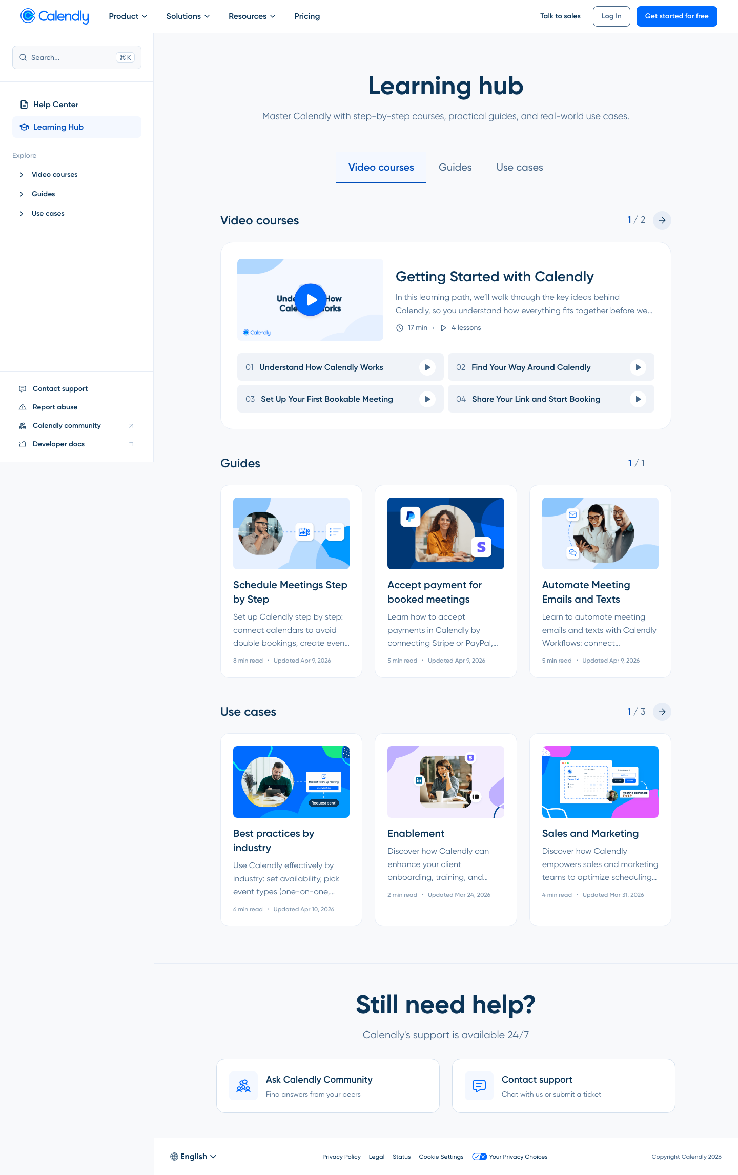Calendly - full page scroll