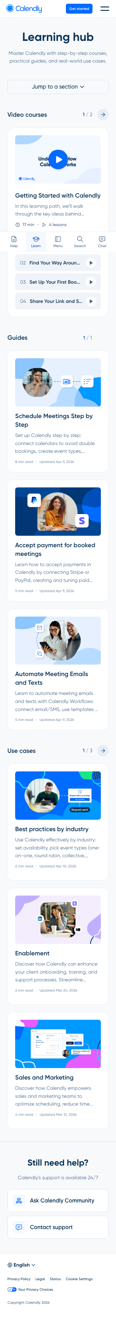 Calendly - mobile full page
