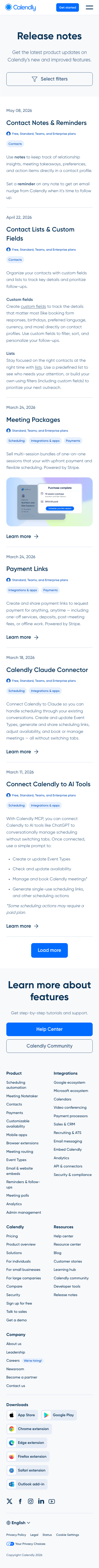 Calendly - mobile full page