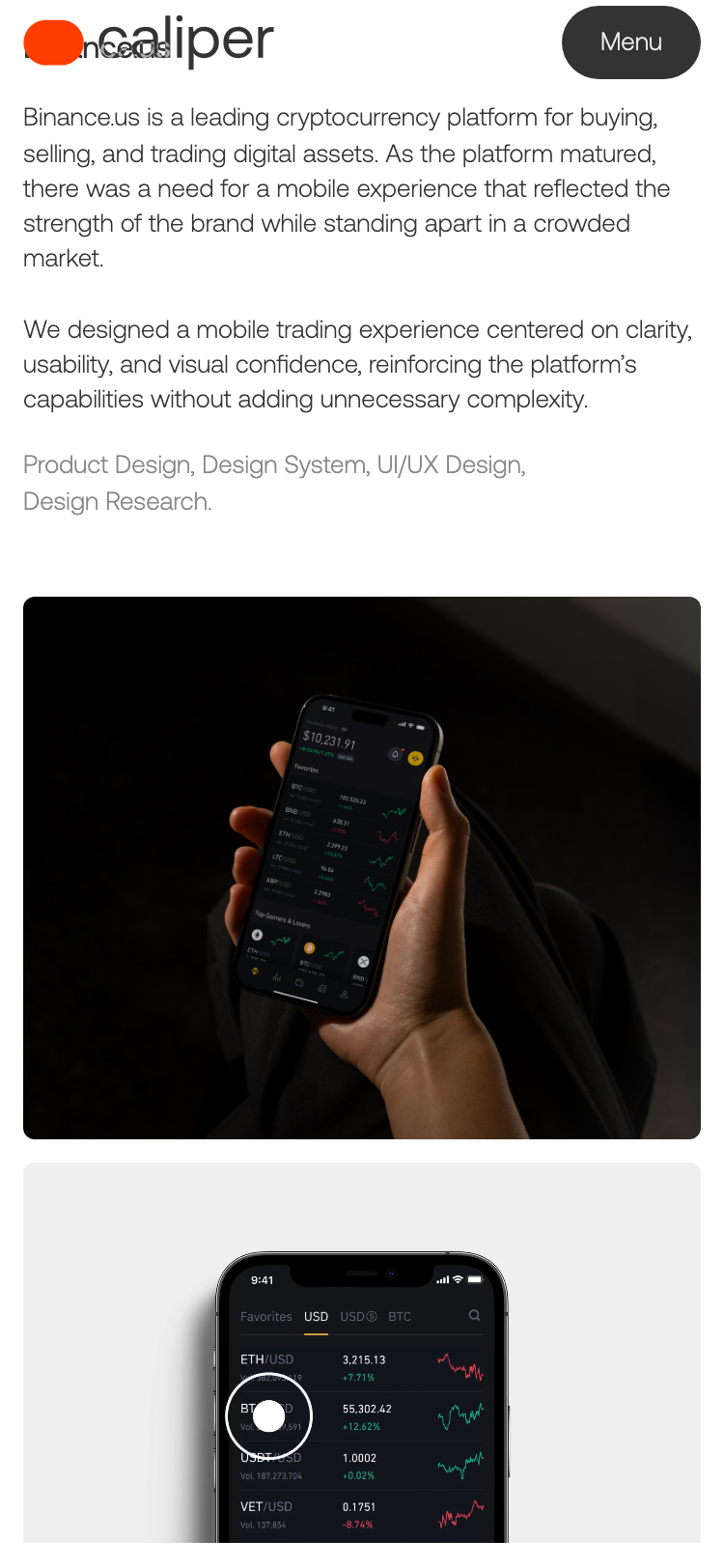 Caliper Studios · Binance - mobile