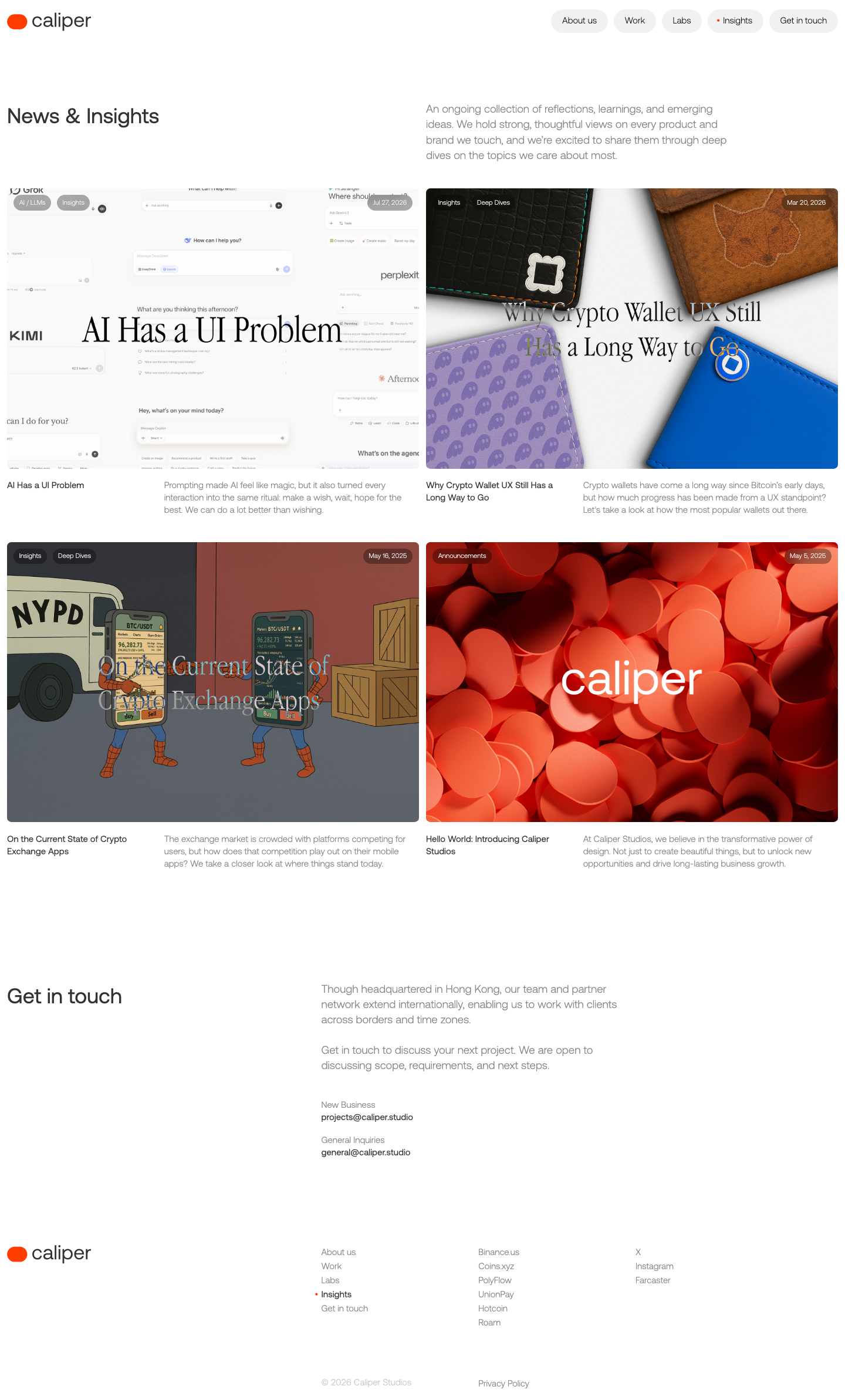 Caliper Studios · Blog - full page scroll
