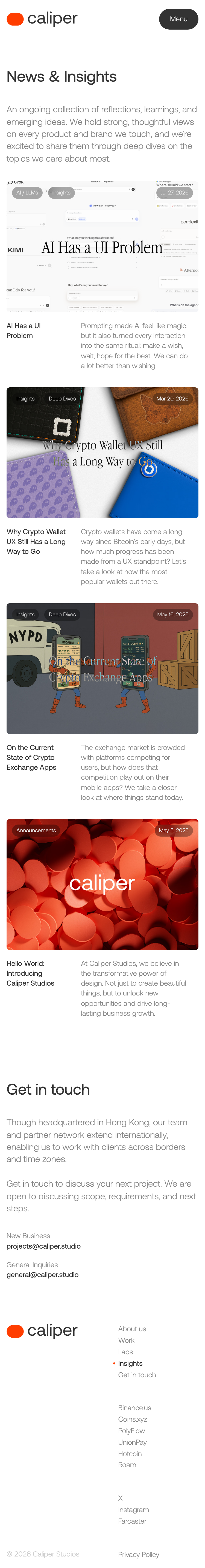 Caliper Studios · Blog - mobile full page