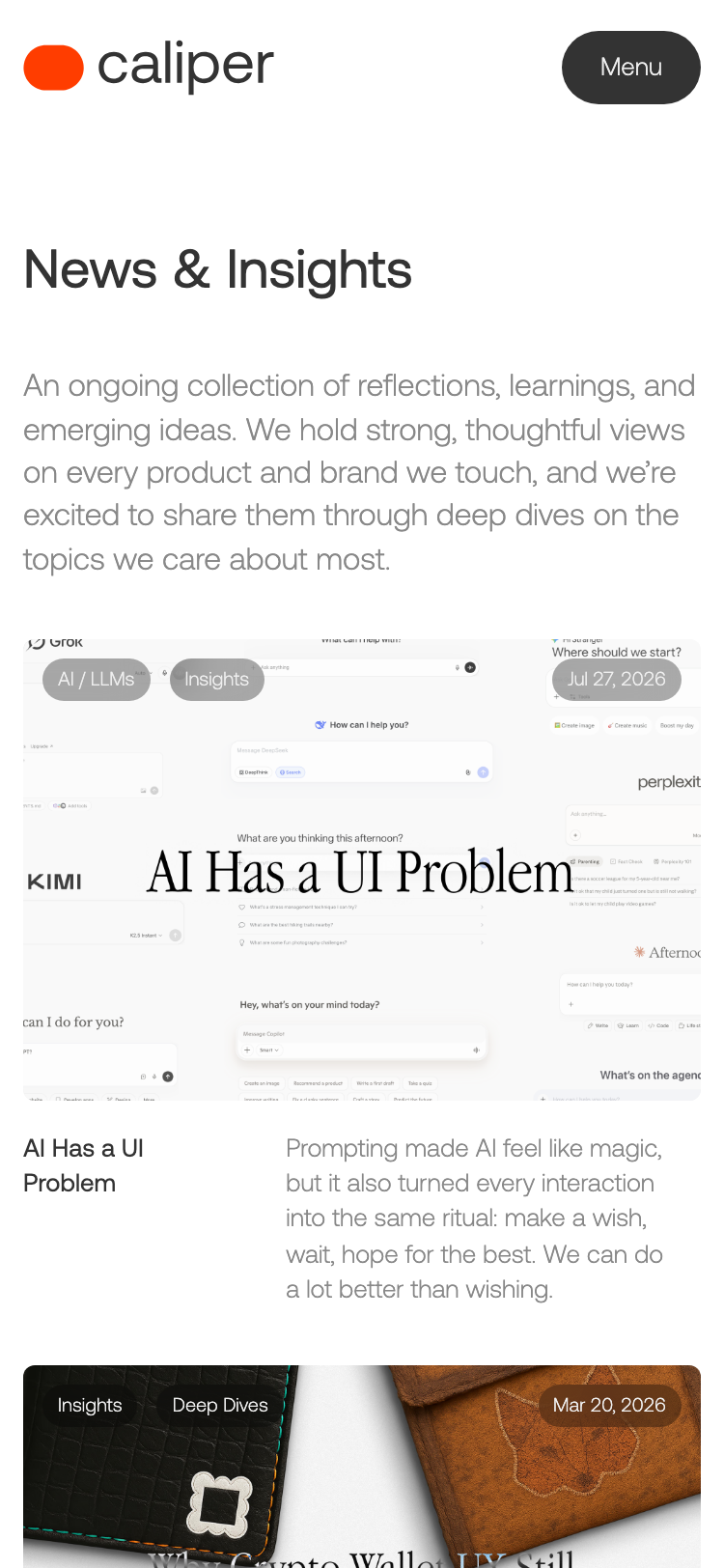 Caliper Studios · Blog - mobile