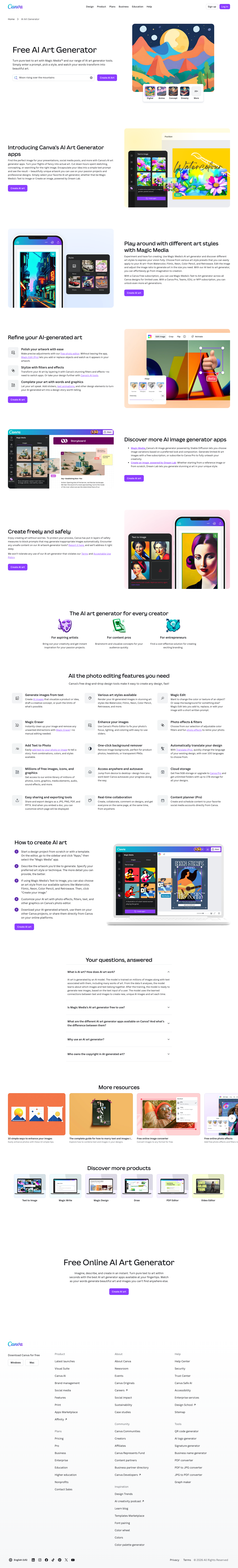Canva - full page scroll