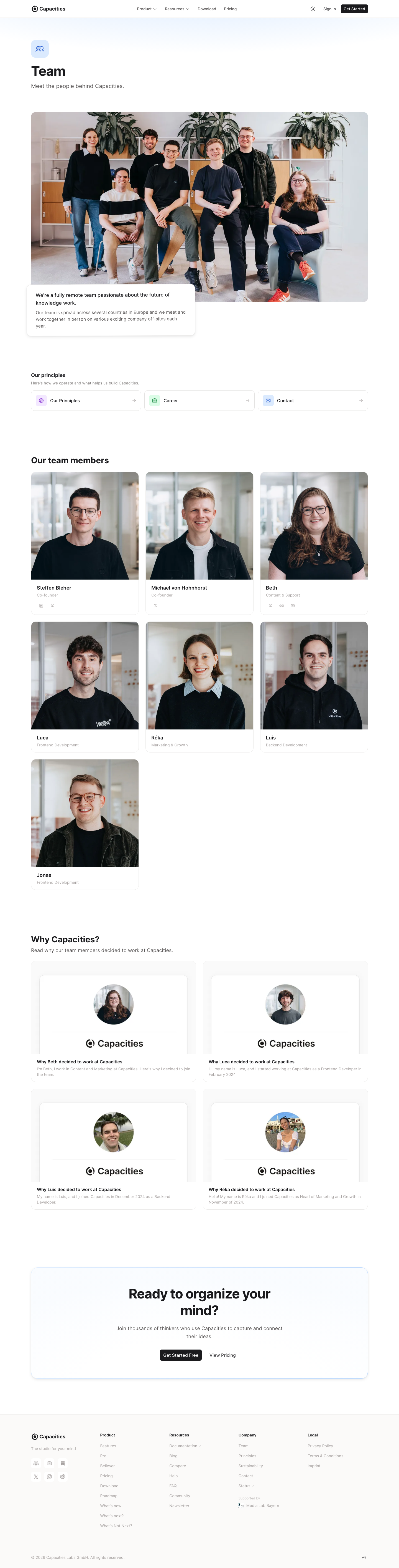Capacities — About - full page scroll