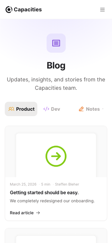 Capacities — Blog - mobile