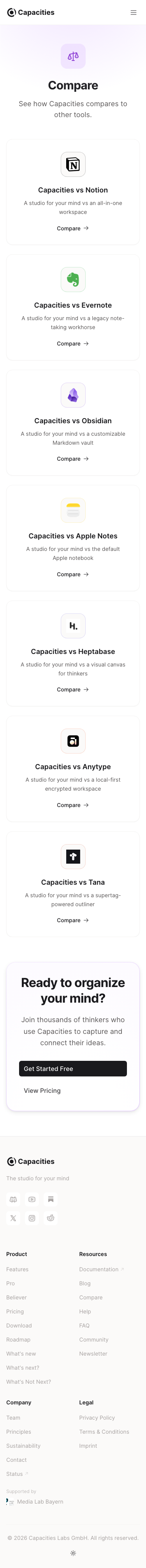 Capacities - mobile full page