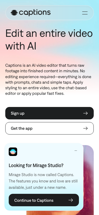 Captions - mobile