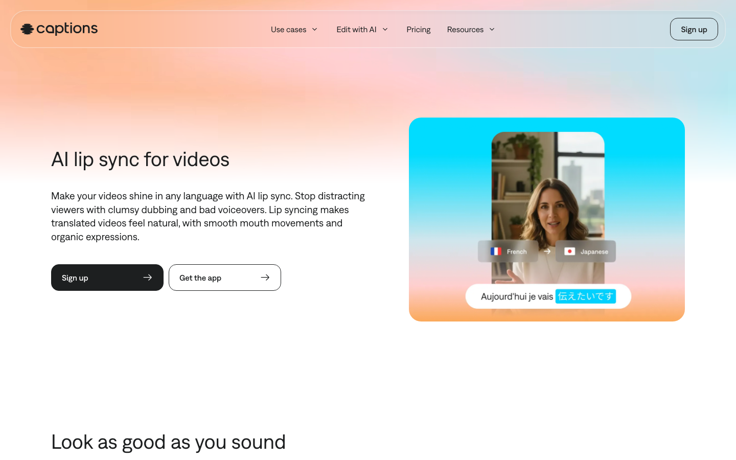 The page uses a clean, airy layout with a large, central input area. The color palette is soft pastels, creating a sense of calm and approachability. Typography is clean and modern, emphasizing clarity and ease of use. · ai video editor, video captioning, automatic captions, video tools, captions ai, video transcription, ai editing, minimal ai, clean ai