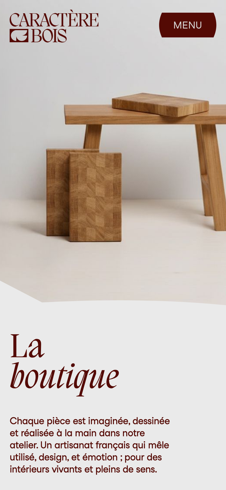 Caractère Bois · La Boutique - mobile