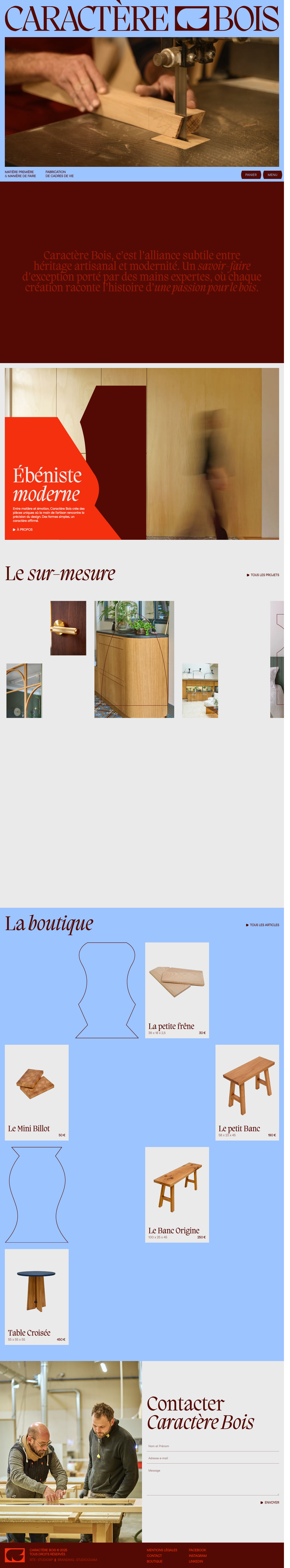 Caractère Bois - full page scroll