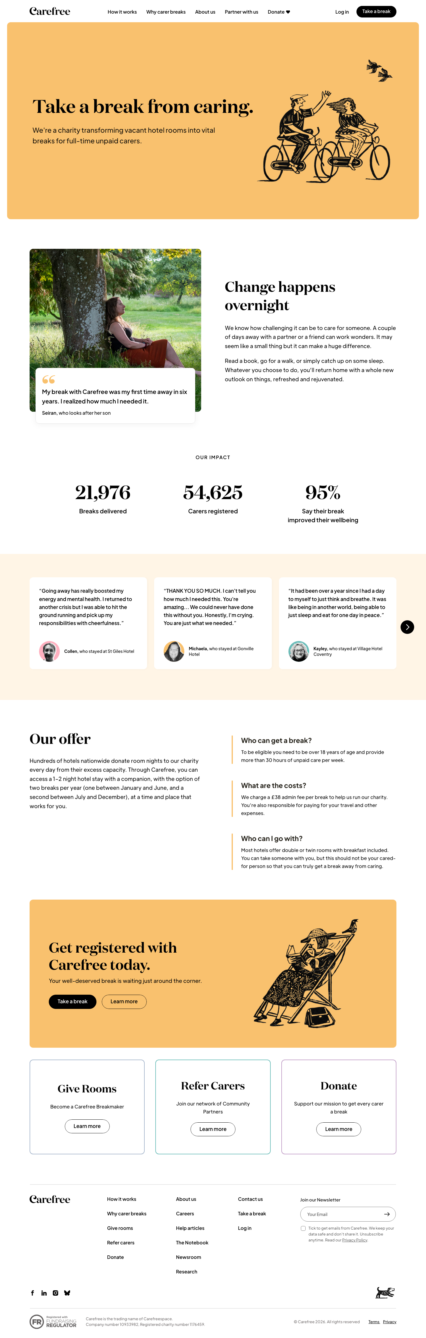 Carefree - full page scroll