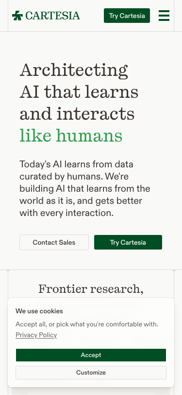 Cartesia \ AI that learns and interacts like humans - mobile