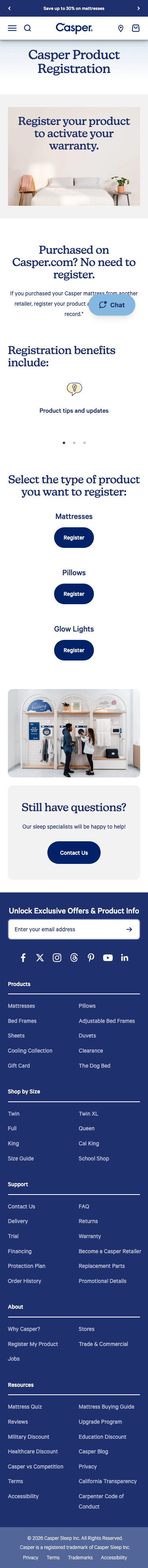 Casper - mobile full page