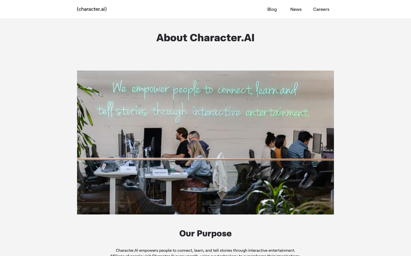 The page uses a clean, minimalist layout with a prominent hero section featuring a full-bleed image. The color palette is muted, with a focus on cool tones and a sense of depth created by subtle shadows. The overall mood is calm and professional. · ai character creator, character ai landing page, ai tool, developer tools, minimalist ai, glassmorphism ai, character generation, ai platform