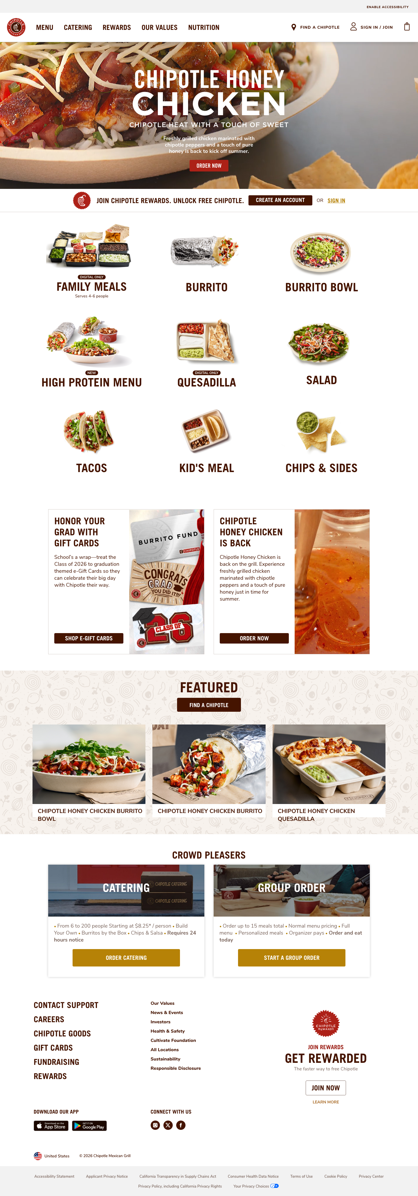 Chipotle - full page scroll