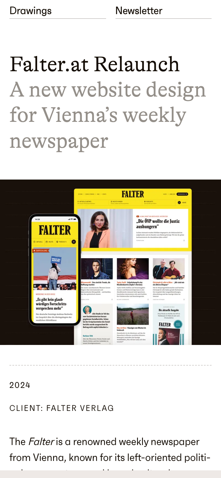 Christoph Rauscher · Falter Relaunch - mobile
