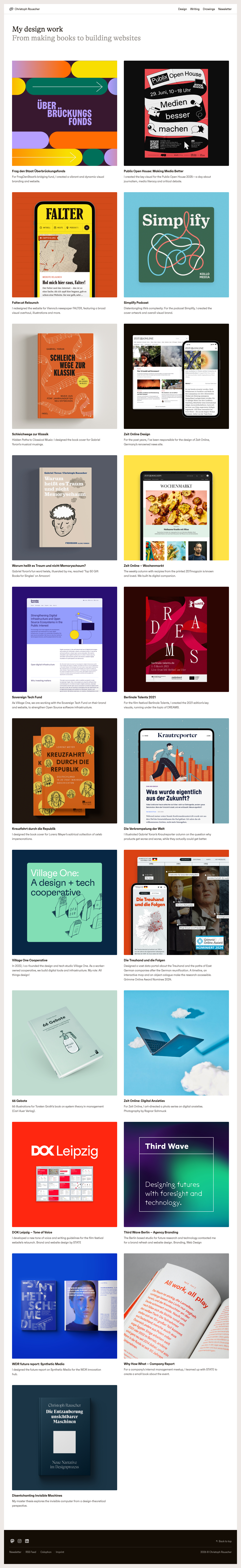 Christoph Rauscher · Projects - full page scroll