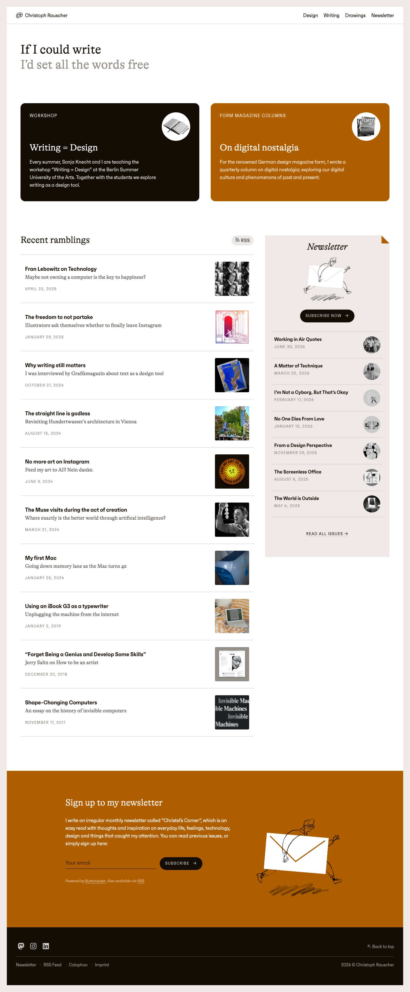 Christoph Rauscher · Blog - full page scroll