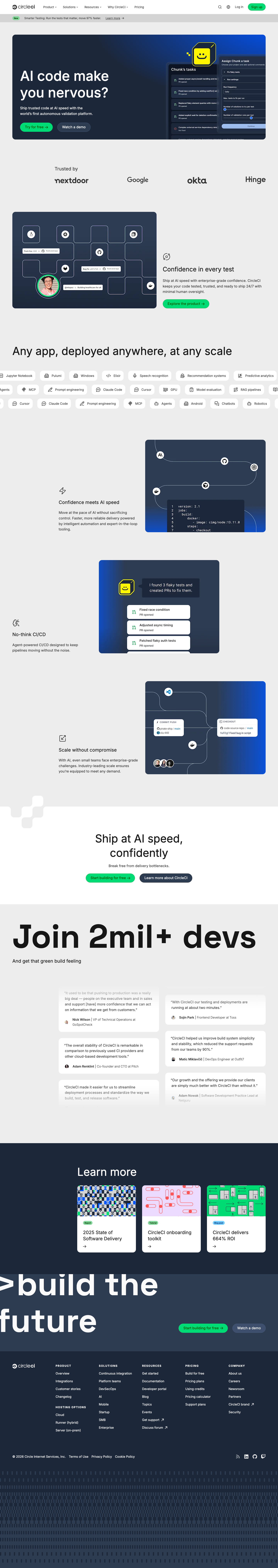 Circleci - full page scroll