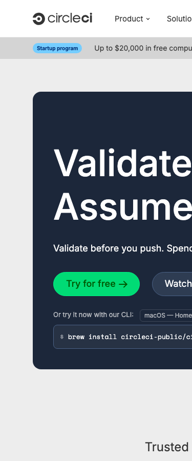 Circleci - mobile full page