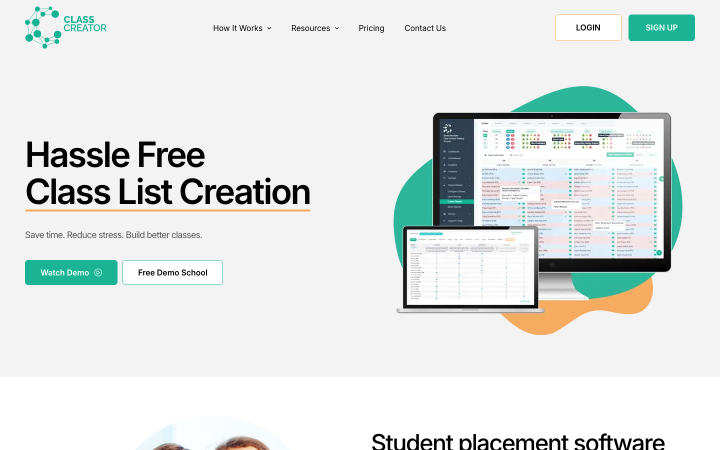 Class Creator helps elementary and primary schools create great class lists and save heaps of time. Consider Behavior, Academics, Friendships, and more. · minimalism, swiss, monochrome, education, saas, developer-tools, hero-with-cta, logo-cloud, feature-trio, sticky-nav