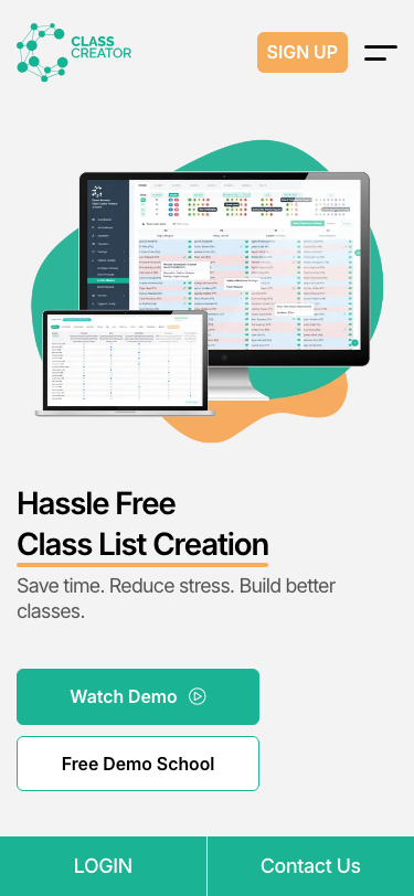 Class Creator | Student Placement Software - mobile