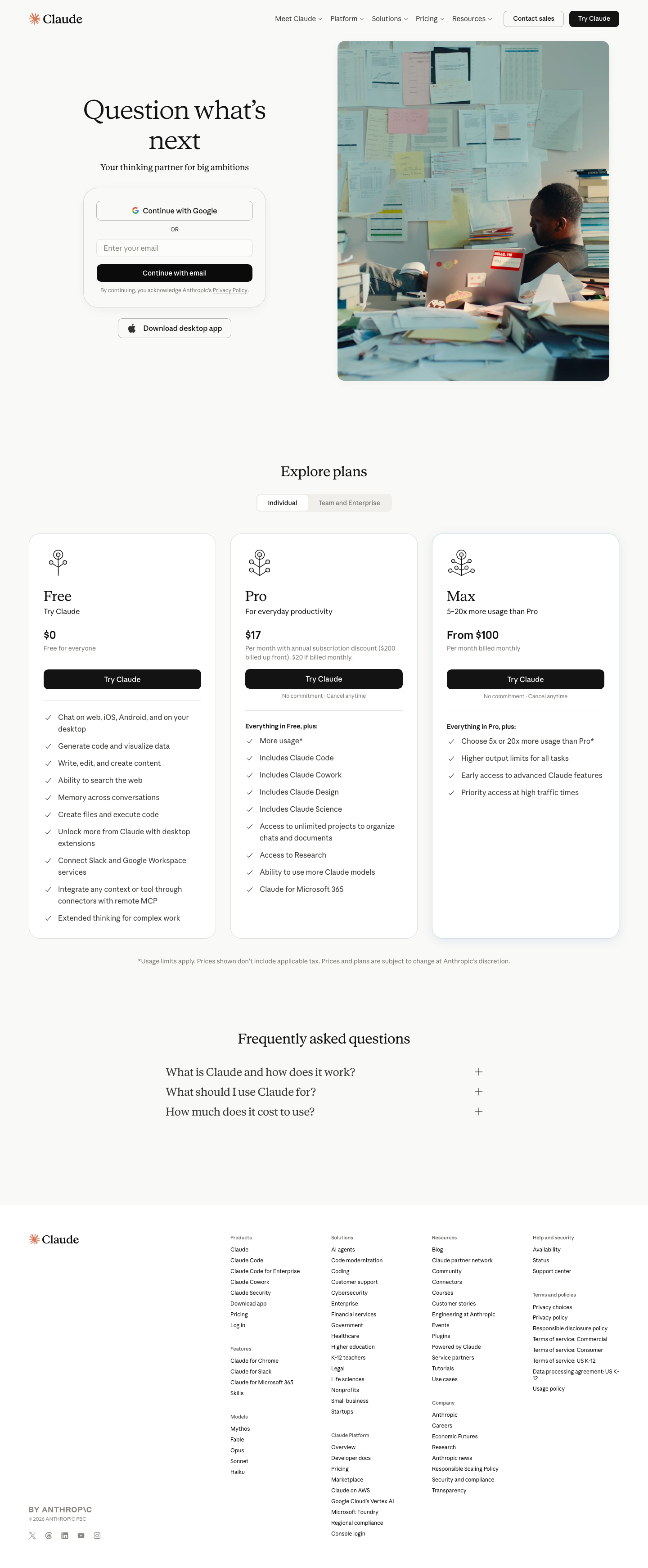 Claude - mobile full page
