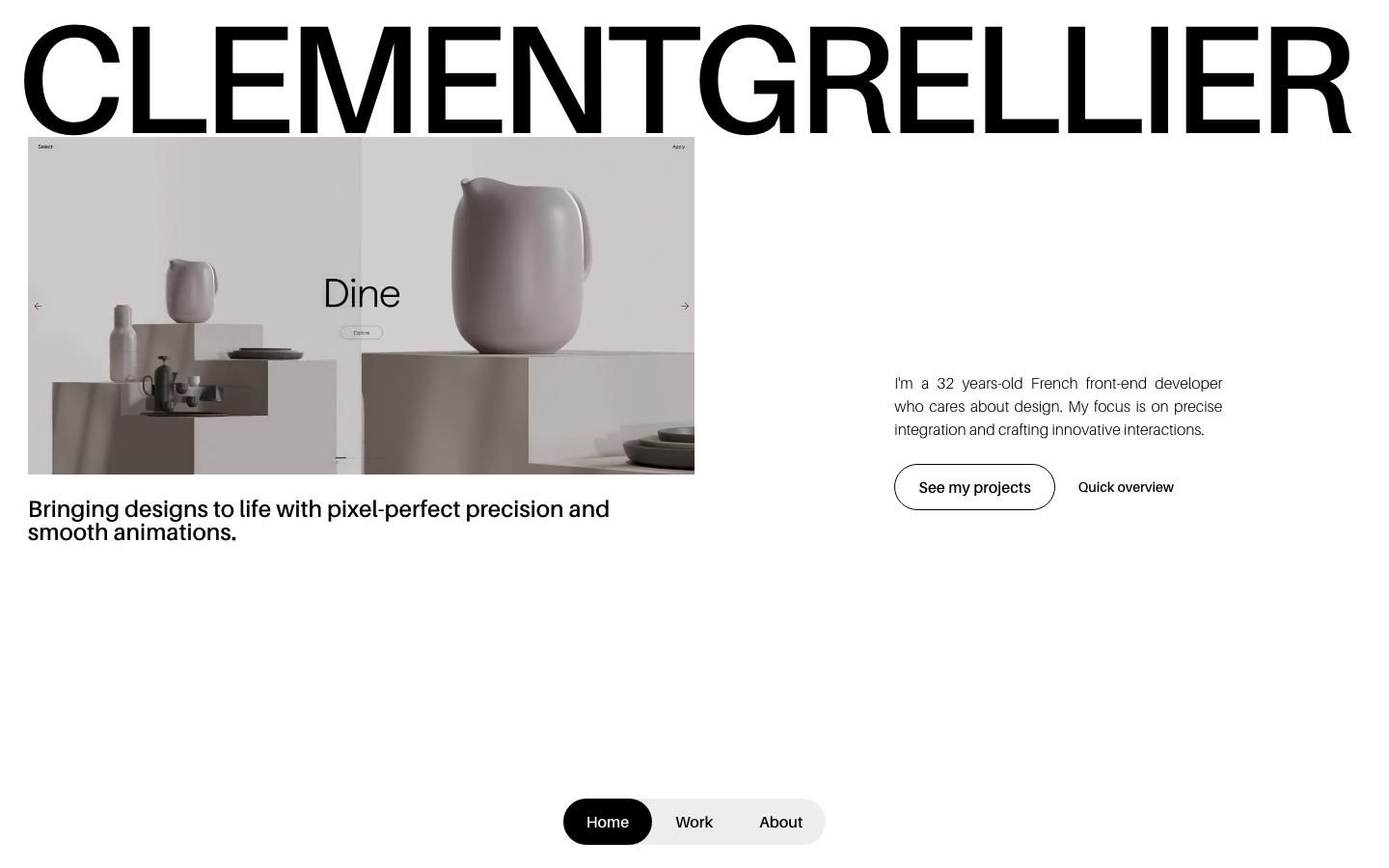 Clément Grellier — Front-end developer - full page scroll