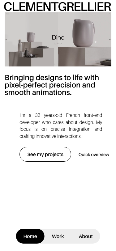 Clément Grellier — Front-end developer - mobile full page