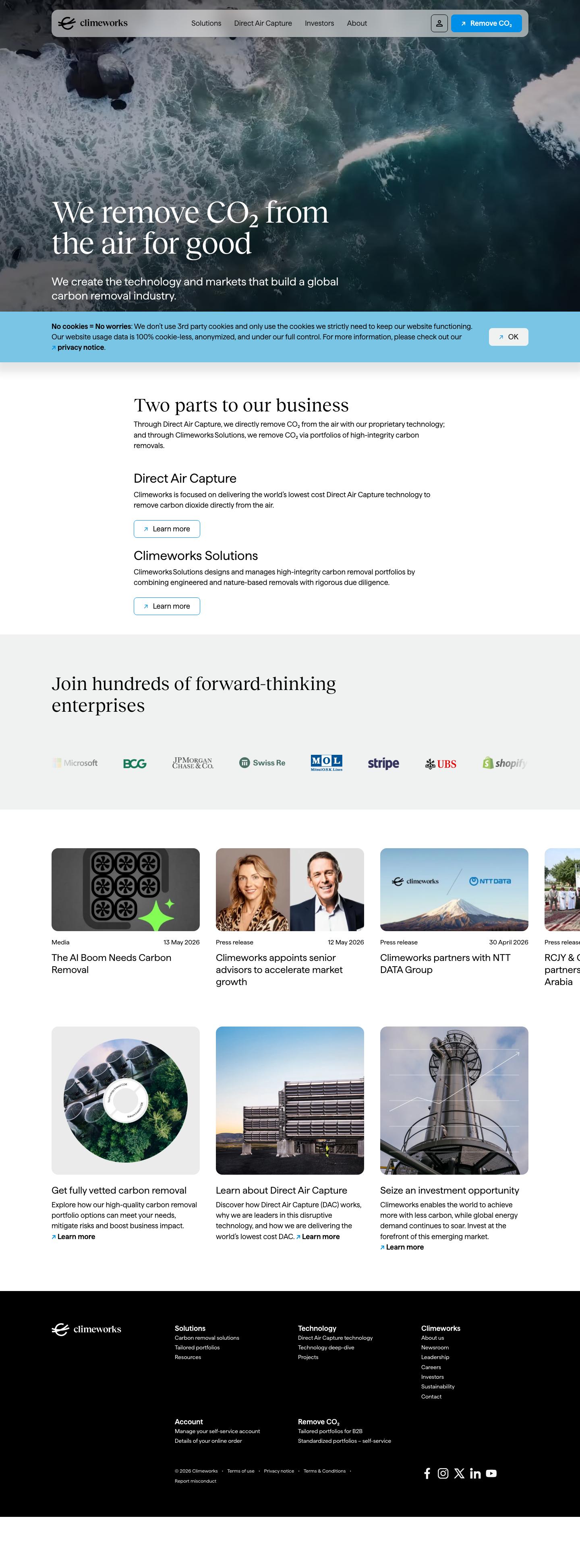 Climeworks - full page scroll